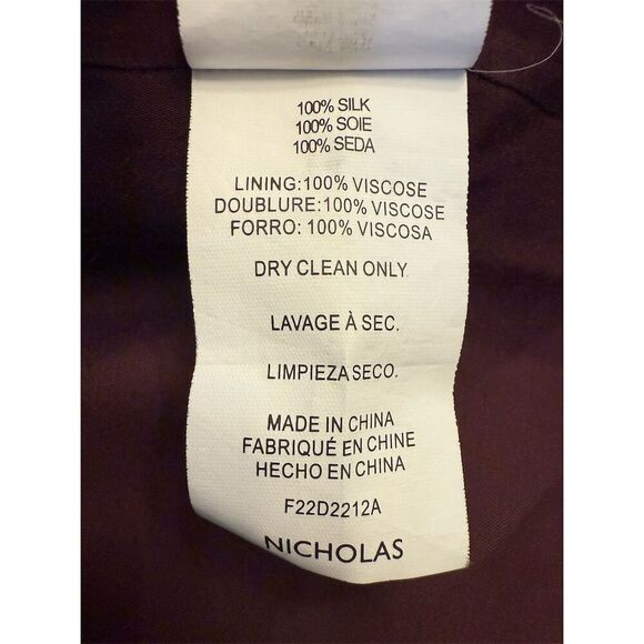 NICHOLAS Silvina Wrap Gown Size 4 Purple Snakeskin Satin Silk Formal Dress - Picture 10 of 11